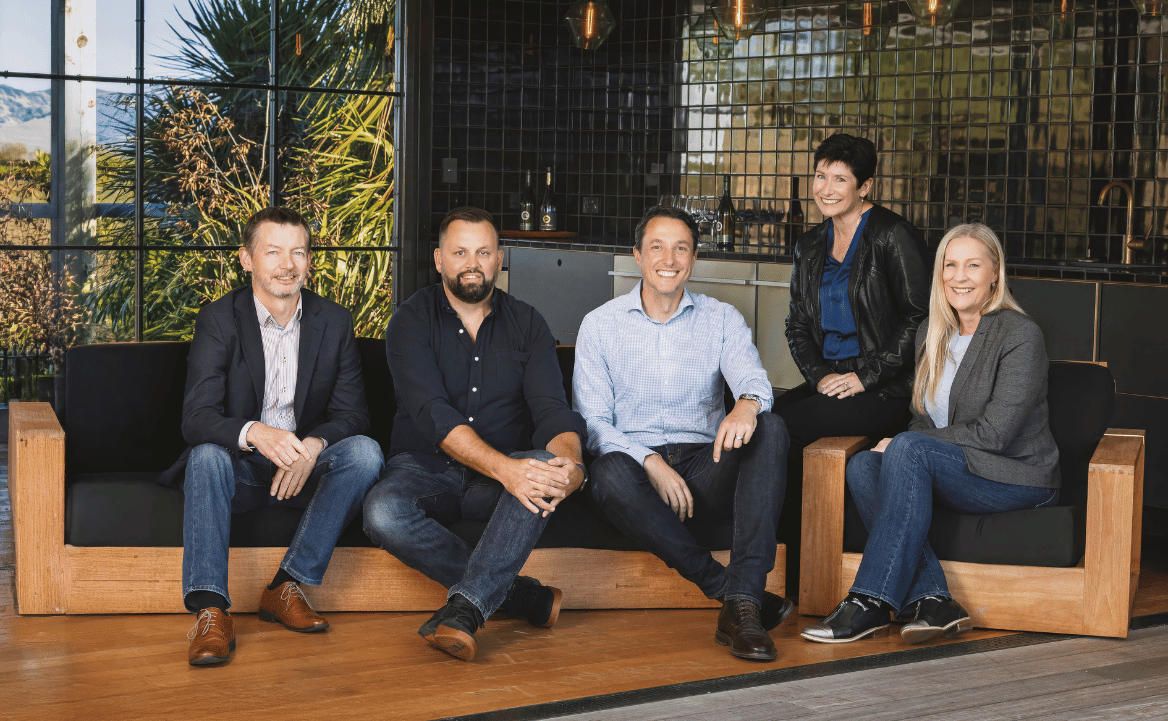NZA Leadership team in group shot on couches